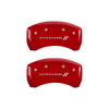 MGP Caliper Covers Dodge II Logo Red Finish Silver Characters (11-16 Charger/Challenger) 12181SDD3RD