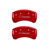 MGP Caliper Covers Cursive Charger Logo Red Finish Silver Characters (11-16 Charger) 12181SCHSRD