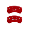MGP Caliper Covers Charger & R/T Logo Red Finish Silver Characters (11-16 Charger) 12181SCHRRD