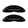 MGP Caliper Covers Charger & R/T Logo Black Finish Silver Characters (11-16 Charger) 12181SCHRBK