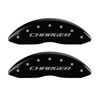 MGP Caliper Covers Charger Logo Black Finish Silver Characters (11-16 Charger) 12181SCHBBK