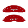 MGP Caliper Covers RT1 Logo Red Finish Silver Characters (2011 - 2023 Charger / Challenger) 12162SRT1RD