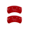 MGP Caliper Covers Charger & R/T Logo Red Finish Silver Characters (11-16 Charger) 12162SCHRRD