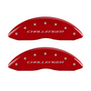 MGP Caliper Covers Challenger & RT Logo Red Finish Silver Characters (12-16 Challenger) 12162SCBRRD