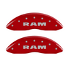 MGP Caliper Covers Ram Logo Red Finish Silver Characters (06-10 Ram 1500) 12043SRAMRD