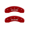 MGP Caliper Covers Ram Logo Red Finish Silver Characters (06-10 Ram 1500) 12043SRAMRD