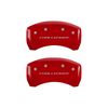 MGP Caliper Covers Challenger Logo Red Finish Silver Characters (09-10 Challenger) 12001SCLBRD