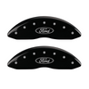 MGP Caliper Covers Ford Oval Logo Black Finish Silver Characters (12-16 F-150) 10219SFRDBK