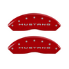 MPG Caliper Covers Mustang & 3.7 Logo Red Finish Silver Characters (2015 - 2017 Mustang V6 / EcoBoost) 10202SM32RD