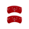 MGP Caliper Covers Mustang & Bar and Pony Logo Red Finish Silver Characters (15-17 Mustang GT) 10200SMB2RD