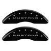 MGP Caliper Covers Mustang & Bar and Pony Logo Black Finish Silver Characters (15-17 Mustang GT) 10200SMB2BK