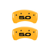 MGP Caliper Covers 2015 Mustang & 5.0 Logo Yellow Finish Black Characters (2015 - 2023 Mustang GT) 10200SM52YL