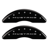 MGP Caliper Covers 2015 Mustang & 5.0 Logo Black Finish Silver Characters (15-17 Mustang GT) 10200SM52BK