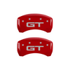 MGP Caliper Covers Mustang & GT 2015 Logo Red Finish Silver Characters (15-17 Mustang GT) 10200S2MGRD