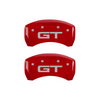 MGP Caliper Covers Mustang & GT 2015 Logo Red Finish Silver Characters (2015 - 2023 Mustang GT) 10200S2MGRD