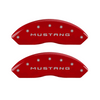 MGP Caliper Covers Mustang & 3.7 Logo Red Finish Silver Characters (2010 - 2014 Mustang) 10198SM37RD