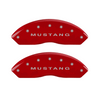 MGP Caliper Covers Mustang and Bar & Pony S197 Logo Red Finish Silver Character (2005 - 2009 Mustang) 10197SMB1RD