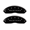 MGP Caliper Covers Mustang and Bar & Pony S197 Logo Black Finish Silver Character (05-09 Mustang) 10197SMB1BK