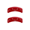 MGP Caliper Covers Mustang & Pony Logo Red Finish Silver Characters (99-04 Mustang GT/Base) 10095SMPYRD