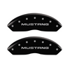 MGP Caliper Covers Mustang & Pony Logo Black Finish Silver Characters (99-04 Mustang GT/Base) 10095SMPYBK