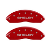 MGP Caliper Covers Shelby & Tiffany Snake Logo Red Finish Silver Characters (97-04 Mustang Cobra) 10017SSBYRD