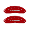 MGP Caliper Covers Cobra Logo Red Finish Silver Characters (97-04 Mustang Cobra) 10017SCOBRD