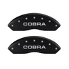 MGP Caliper Covers Cobra Logo Matte Black Finish Silver Characters (97-04 Mustang Cobra) 10017SCOBMB