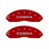 MGP Caliper Covers Cobra & Snake Logo Red Finish Silver Characters (97-04 Mustang Cobra) 10017SCNKRD