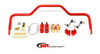 BMR Rear Sway Bar Kit Pro-Touring Adj Hollow 1.125" Red (64-72 A-Body) SB035R