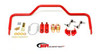BMR Sway Bar Kit - Rear - Pro-Touring - Hollow - 1.125" - Red (1964 - 1972 A-Body) SB035R