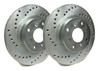 SP Performance Cross Drilled 266mm Dia. Solid Rotor w/Silver Zinc Plating (94-04 Mustang GT/Base) - C54-017-P