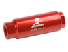 Aeromotive Filter In-Line 40-m Fabric Element 3/8  NPT Port Bright-Dip Red SS Series 1-1/4" OD 12303