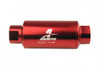 Aeromotive Filter In-Line 10-m Microglass Element ORB-10 Port Bright-Dip Red 2" OD 12340