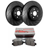 SP Performance Cross-Drilled Rotors w/ Black Zinc Coating and Metallic Pads