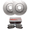 SP Performance Diamond Slot Rotors w/ Silver Zinc Coating and Metallic Pads