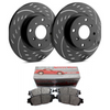 SP Performance Diamond Slot Rotors w/ Black Zinc Coating and Metallic Pads