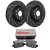 SP Performance Cross-Drilled & Slotted Rotors w/ Black Zinc Coating and Metallic Pads