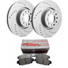 SP Performance Cross-Drilled & Slotted Rotors w/ Gray ZRC and Metallic Pads