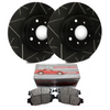 SP Performance Peak Series Slotted Rotors w/ Black Zinc Coating and Metallic Pads