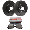 SP Performance Doubled Drilled & Slotted Rotors w/ Silver Zinc Coating and Metallic Pads