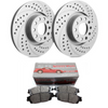 SP Performance Doubled Drilled & Slotted Rotors w/ Silver Zinc Coating and Metallic Pads