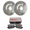 SP Performance Doubled Drilled & Slotted Rotors w/ Silver Zinc Coating and Metallic Pads