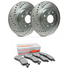 SP Performance Cross-Drilled Rotors w/ Silver Zinc Coating and Ceramic Pads