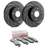 SP Performance Diamond Slot Rotors w/ Black Zinc Coating and Ceramic Pads - Rear Pair