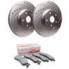 SP Performance Cross-Drilled & Slotted Rotors w/ Silver Zinc Coating and Ceramic Pads