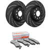 SP Performance Cross-Drilled & Slotted Rotors w/ Black Zinc Coating and Ceramic Pads