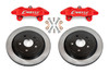 Carlyle Brake Kit for 15" Conversion Solid Rotors Red Calipers (2014-2019 C7 Corvette) DBK571