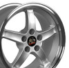 Replica FR04 17x9 Wheel Silver (1994-2004 Mustang) FR04B-D17090-5450-24SM