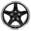 Replica CV01 17x9.5 Wheel - 5x120.65 BP 56 ET - Gloss Black Machined Lip (1993 - 2002 Camaro & Firebird / 1988 - 2004 Corvette) CV01-17095-5475-56BM