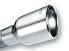 Borla Universal Polished Tip - Single Oval Rolled Angle Cut w/Clamp (Inlet 2 1/2" / Outlet 4 1/4" x 3 1/2") - 20155